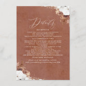 Elegante Exotic Boho Hochzeitdetails Begleitkarte (Vorderseite)