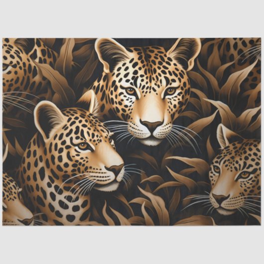 Elegante Exotic Cheetah Wildlife Print Decoupage Seidenpapier (Vorderseite)