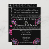 Elegante Exotic Lila Daisy Wedding Einladung (Vorne/Hinten)