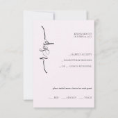 Elegante Exotic Soft Pink Calligraphy RSVP Karte (Vorderseite)