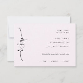 Elegante Exotic Soft Pink Calligraphy RSVP Karte