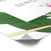 Elegante exotisch rosa Orchideen-Blume Hochzeit Wi Poster (Ecke)