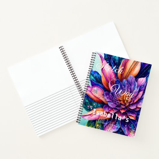 Elegante exotische Blume, Aquarellbilder-Notebook Notizblock (Innenseite)