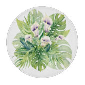 Elegante exotische Calla-Blume und tropische Blätt Schneidebrett (Vorderseite)