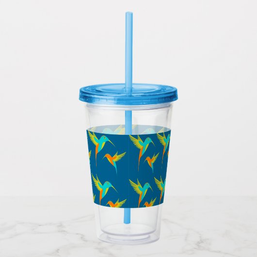 Elegante exotische Kolibris personalisiert Acryltrinkbecher (Rechts)