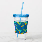 Elegante exotische Kolibris personalisiert Acryltrinkbecher (Rückseite)