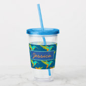 Elegante exotische Kolibris personalisiert Acryltrinkbecher (Links)