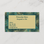 Elegante exotische tropische Aquamarine Foliage Visitenkarte (Vorderseite)