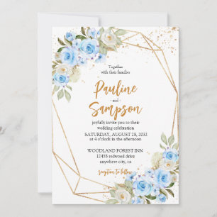 Elegante Exquisite Blumen Hochzeit Einladung