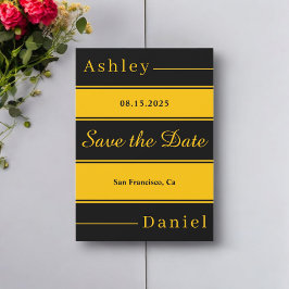 Elegante Extravagante Black and Gold Streifen Chic Save The Date
