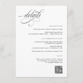Elegante Extravagante Hochzeitdetails Begleitkarte (Vorderseite)