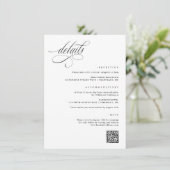 Elegante Extravagante Hochzeitdetails Begleitkarte (Stehend Vorderseite)