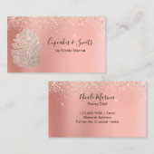 Elegante Extravagante Imitate Rose Gold Cupcake Sü Visitenkarte (Vorne/Hinten)