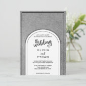 Elegante extravagante Schwarz-Weiß-Einladung zur H Einladung (Stehend Vorderseite)