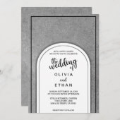 Elegante extravagante Schwarz-Weiß-Einladung zur H Einladung (Vorne/Hinten)