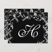 Elegante Extravagante Swirl Hochzeit Einladung (Vorne/Hinten)