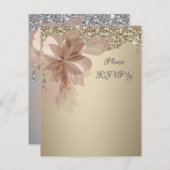 Elegante Extravaganza Wedding RSVP Response Card (Vorne/Hinten)