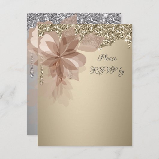 Elegante Extravaganza Wedding RSVP Response Card (Vorne/Hinten)