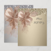 Elegante Extravaganza Wedding RSVP Response Card Karte (Vorne/Hinten)
