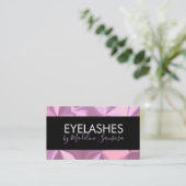 Elegante Eyelash Techniker Pink Silk Business Card Visitenkarte (Stehend Vorderseite)