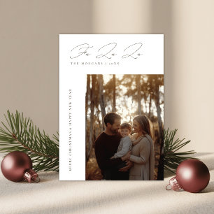 Elegante Fa La La Weihnachts-Rustikal-Familienfoto Feiertagskarte