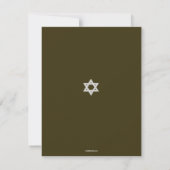 Elegante Fabric Bar Mitzvah Reply Card in Braun RSVP Karte (Rückseite)