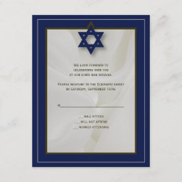 Elegante Fabric Bar Mitzvah Reply Card in der Mari RSVP Karte
