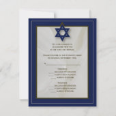 Elegante Fabric Bar Mitzvah UAWG Replik Card in de RSVP Karte (Vorderseite)