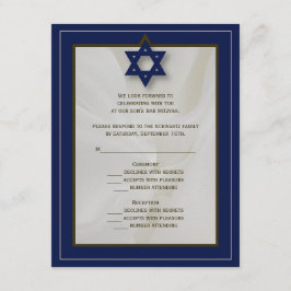 Elegante Fabric Bar Mitzvah UAWG Replik Card in de RSVP Karte
