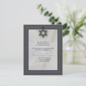 Elegante Fabric Bar Mitzvah UAWG Reply Card in Gra Einladung (Stehend Vorderseite)