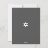 Elegante Fabric Bar Mitzvah UAWG Reply Card in Gra Einladung (Rückseite)