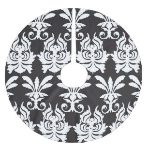 Elegante Fächer-Motive im goldenen Art Deco. Polyester Weihnachtsbaumdecke
