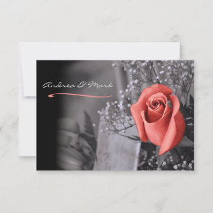 Elegante Fade Out Peach Rose Schwarz-weiße Hochzei Einladung