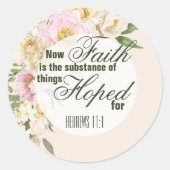 Elegante FAITH HOPE Bibel Verse Blumengrenze Runder Aufkleber (Vorderseite)