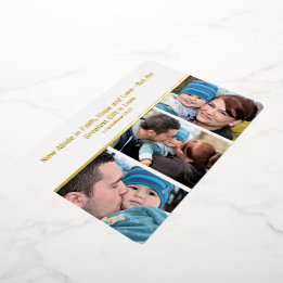 Elegante Faith Hope Liebe 3 Foto Foil Holiday Card Folieneinladung