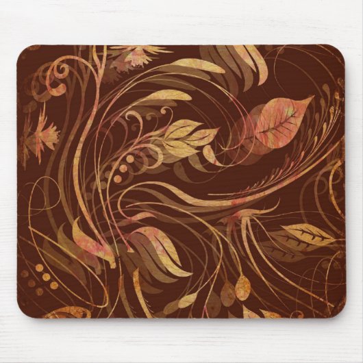 Elegante Fall Batik Print Foliage Mousepad (Vorne)
