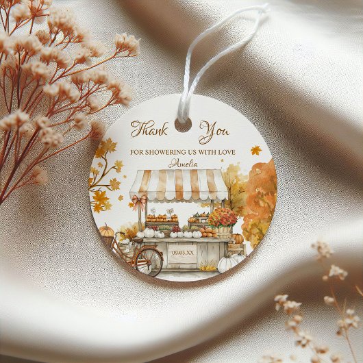 Elegante Fall Bauern Market Baby Dusche Vielen Dan Geschenkanhänger