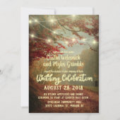 Elegante Fall Bäume Rustikale String Lights Hochze Einladung (Vorderseite)