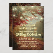 Elegante Fall Bäume Rustikale String Lights Hochze Einladung (Vorne/Hinten)