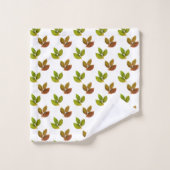 Elegante Fall Bay-Blätter auf Weiß Badhandtuch Set (Waschlappen)