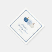 Elegante Fall Blue White Pumpkins Brautparty Serviette (Ecke)