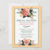 Elegante Fall Blume Bridal Dusche Einladung (Vorderseite)