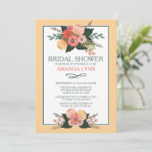 Elegante Fall Blume Bridal Dusche Einladung (Stehend Vorderseite)