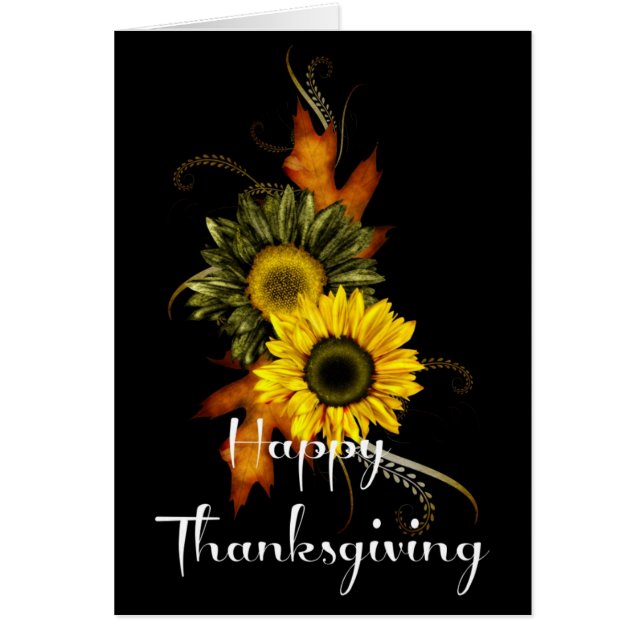 Elegante Fall Blume Erntedank Card 1 (Vorne)
