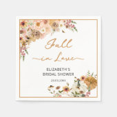 Elegante Fall Blume Pumpkin Brautparty Geburtstag Serviette (Vorderseite)