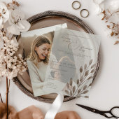 Elegante Fall Botanische Ash-Overlay-Hochzeit Pergament Einladungen