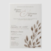 Elegante Fall Botanische Ash-Overlay-Hochzeit Pergament Einladungen (Vorderseite)