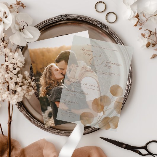 Elegante Fall Botanische Landschaft Pergament Einladungen