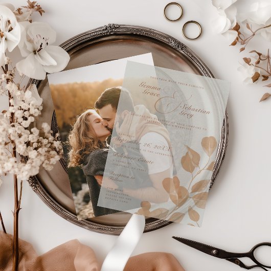 Elegante Fall Botanische Landschaft Pergament Einladungen