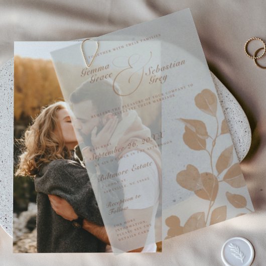 Elegante Fall Botanische Landschaft Pergament Einladungen